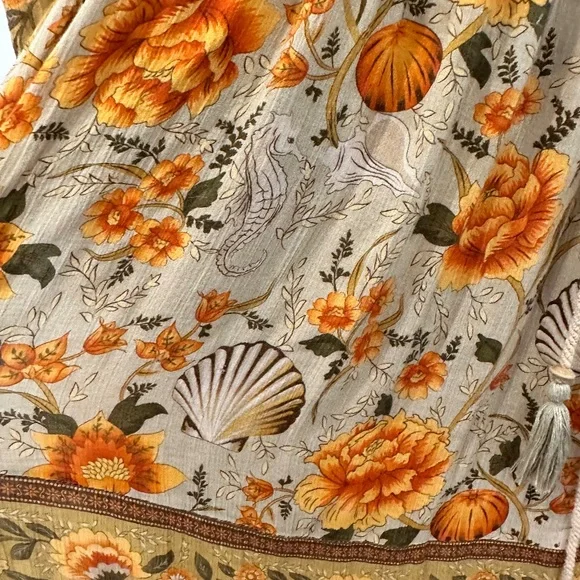 Spell & The Gypsy mermaid pumpkin fall Thanksgiving dress size L - Picture 4 of 15